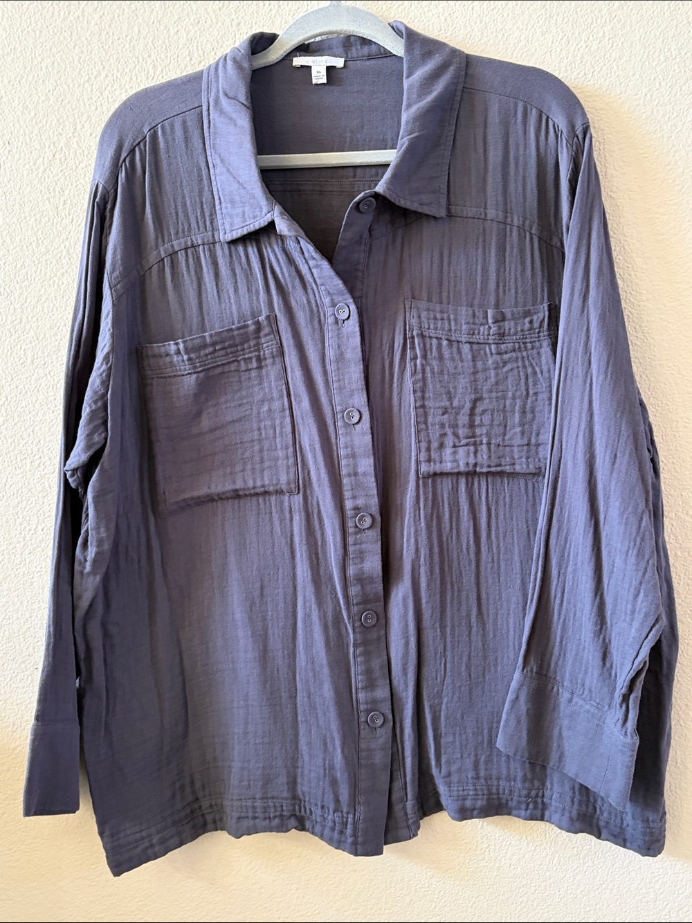Calme by Johnny Was Gauzy Cotton Button Down Shirt